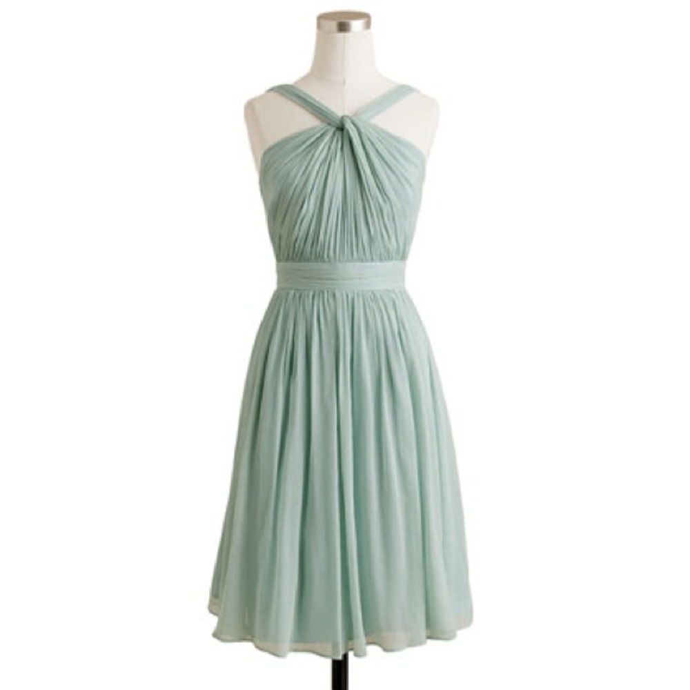 J.crew Sinclair Chiffon Dress in Dusty Shale 00 XS